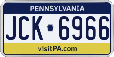 PA license plate JCK6966