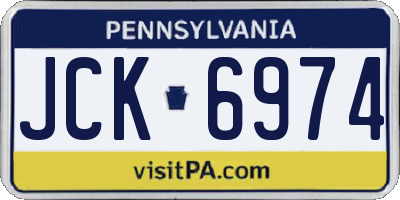 PA license plate JCK6974