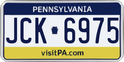 PA license plate JCK6975