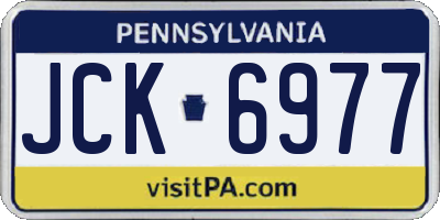 PA license plate JCK6977
