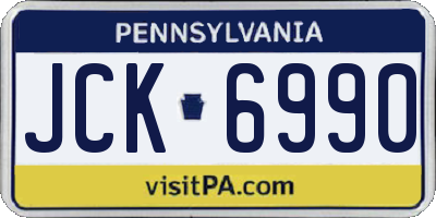 PA license plate JCK6990
