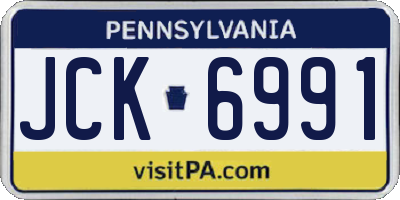 PA license plate JCK6991