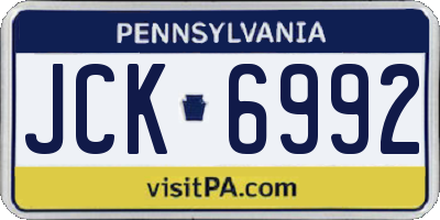 PA license plate JCK6992