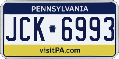 PA license plate JCK6993