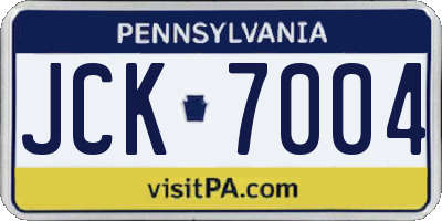 PA license plate JCK7004
