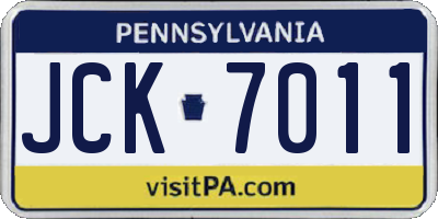 PA license plate JCK7011