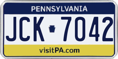 PA license plate JCK7042