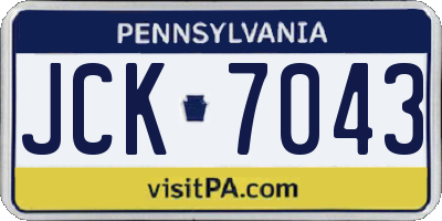 PA license plate JCK7043