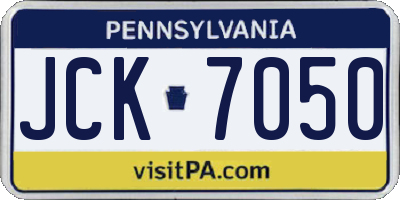 PA license plate JCK7050
