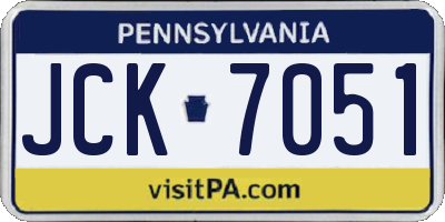 PA license plate JCK7051