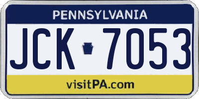 PA license plate JCK7053