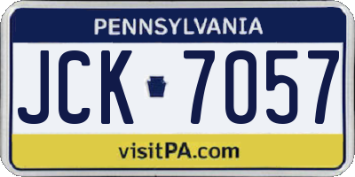 PA license plate JCK7057