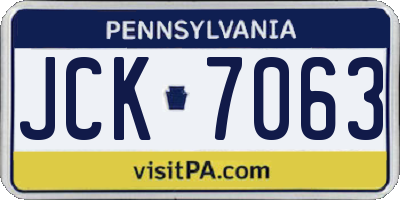 PA license plate JCK7063