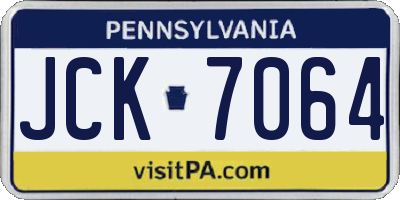 PA license plate JCK7064