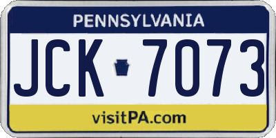 PA license plate JCK7073