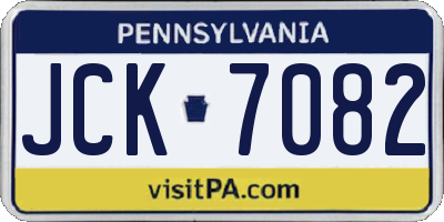 PA license plate JCK7082