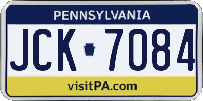 PA license plate JCK7084