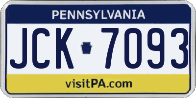 PA license plate JCK7093