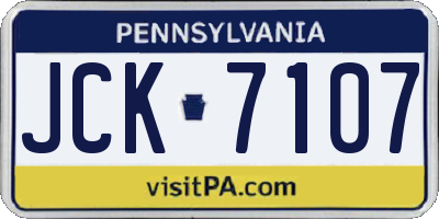 PA license plate JCK7107