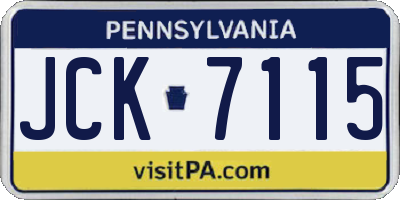 PA license plate JCK7115