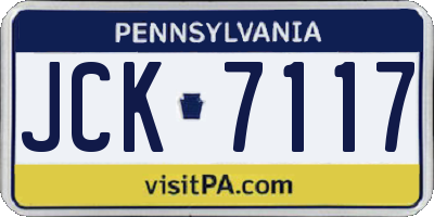PA license plate JCK7117