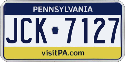 PA license plate JCK7127
