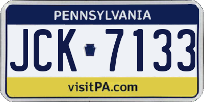 PA license plate JCK7133