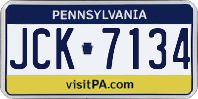 PA license plate JCK7134