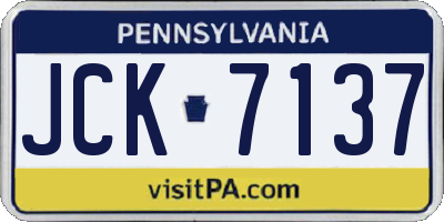 PA license plate JCK7137