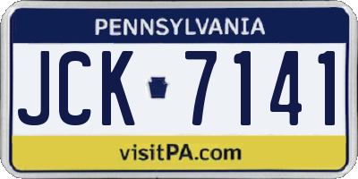 PA license plate JCK7141