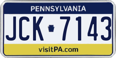 PA license plate JCK7143