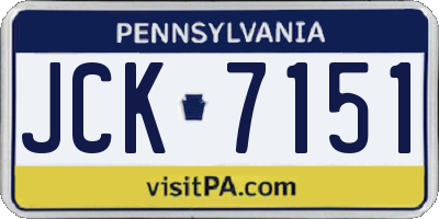 PA license plate JCK7151