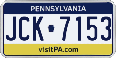 PA license plate JCK7153