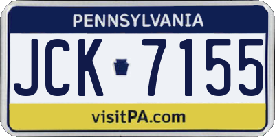 PA license plate JCK7155
