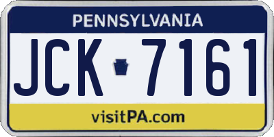 PA license plate JCK7161