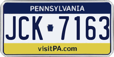 PA license plate JCK7163