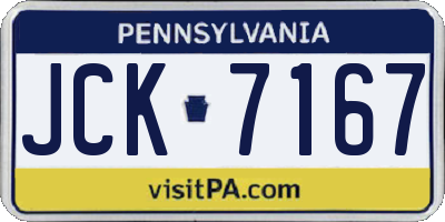 PA license plate JCK7167