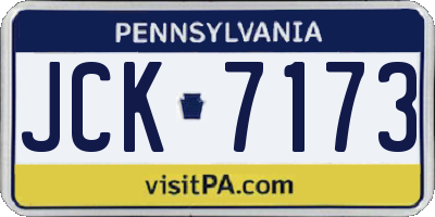 PA license plate JCK7173