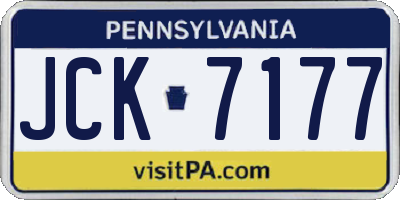 PA license plate JCK7177