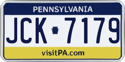PA license plate JCK7179