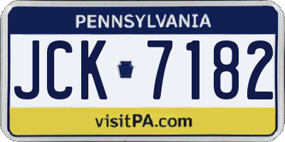 PA license plate JCK7182