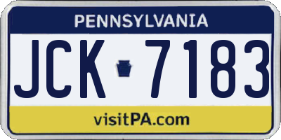 PA license plate JCK7183