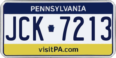 PA license plate JCK7213