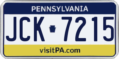 PA license plate JCK7215
