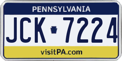 PA license plate JCK7224