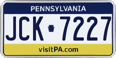 PA license plate JCK7227