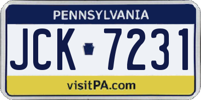 PA license plate JCK7231