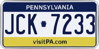 PA license plate JCK7233