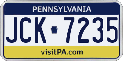 PA license plate JCK7235