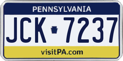 PA license plate JCK7237